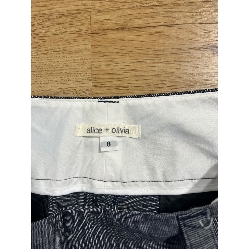 Alice + Olivia Trouser Pants Womens 8 Gray Charcoal Flare Bootcut Dress Pants - Picture 2 of 4